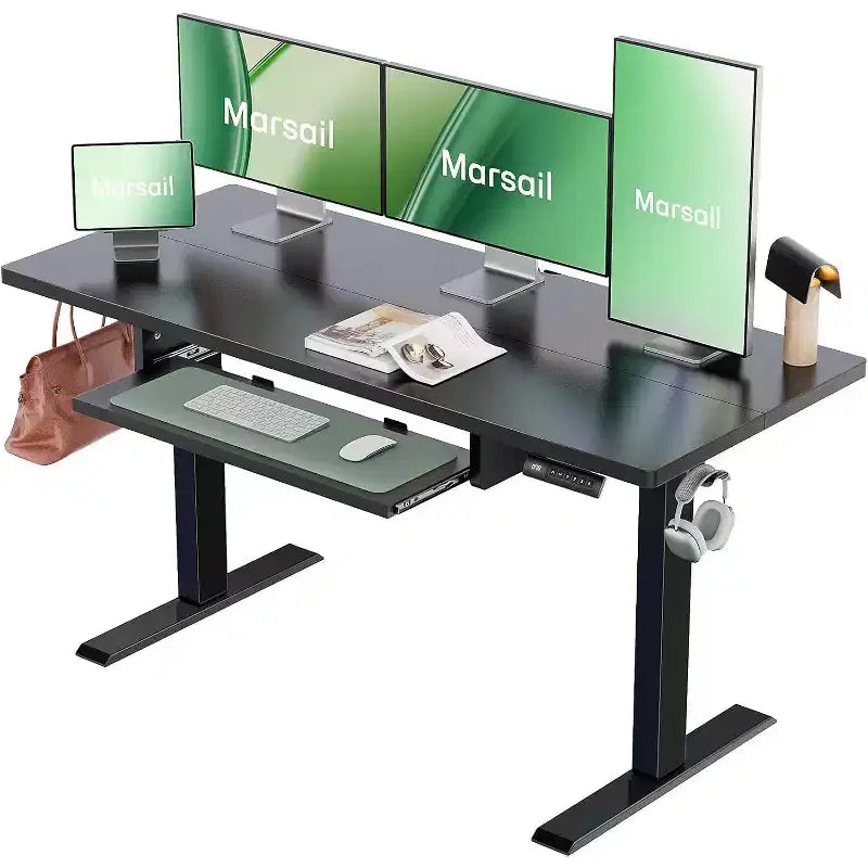 55x24 In Electric Standing Desk, Adjustable Height with 27.5 to 46.7 In Height Range, 4 Memory Presets, Suitable for use in offices and studies