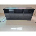 Bedroom six-drawer cabinet, slim wooden drawer cabinet with open shelving, space-saving, suitable for nursery, apartment, and wardrobe storage