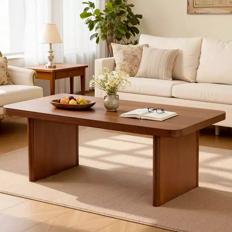 Table basse rectangulaire 47", naturelle / noyer, 2 styles