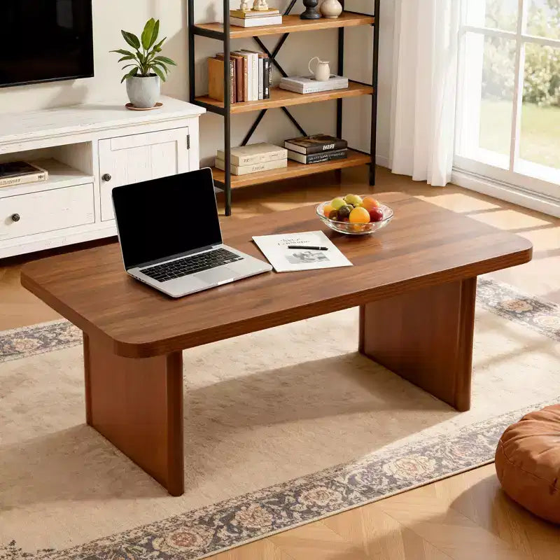 Table basse rectangulaire 47", naturelle / noyer, 2 styles