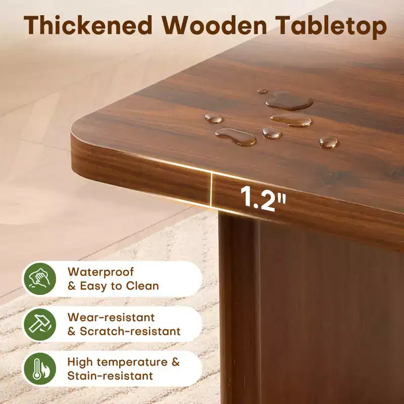 Table basse rectangulaire 47", naturelle / noyer, 2 styles