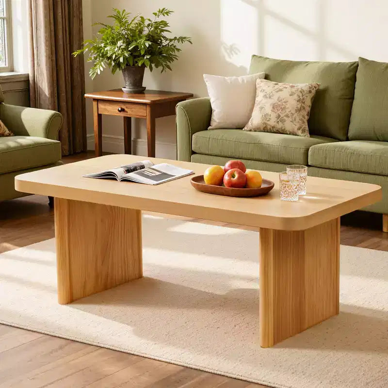 Table basse rectangulaire 47", naturelle / noyer, 2 styles