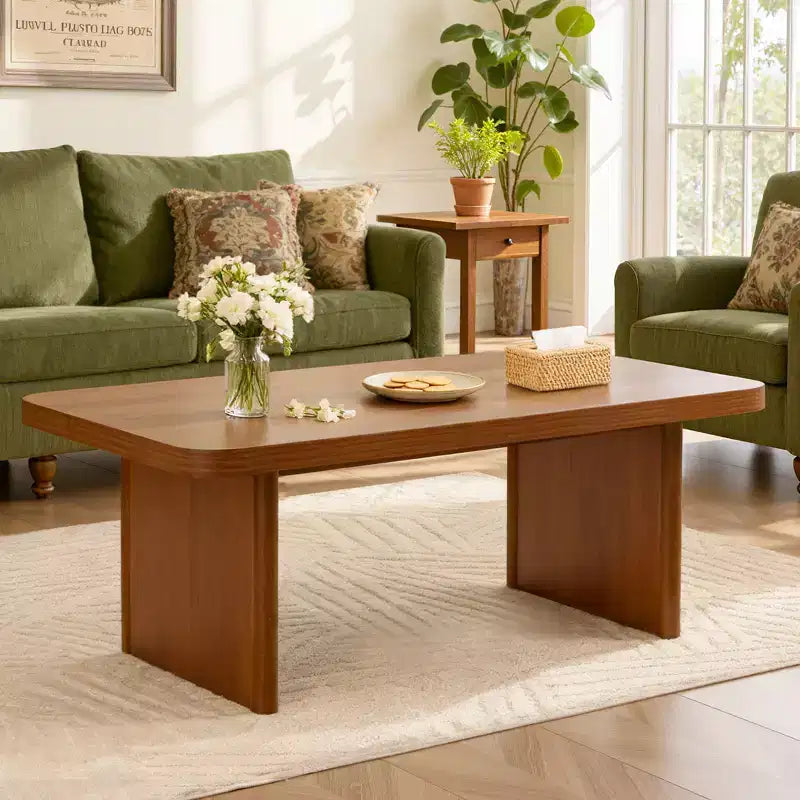 Table basse rectangulaire 47", naturelle / noyer, 2 styles