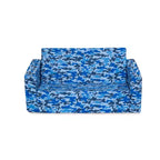 Canapé-lit convertible pour enfants – Beige / Camouflage bleu / Tie-dye rose, 3 places