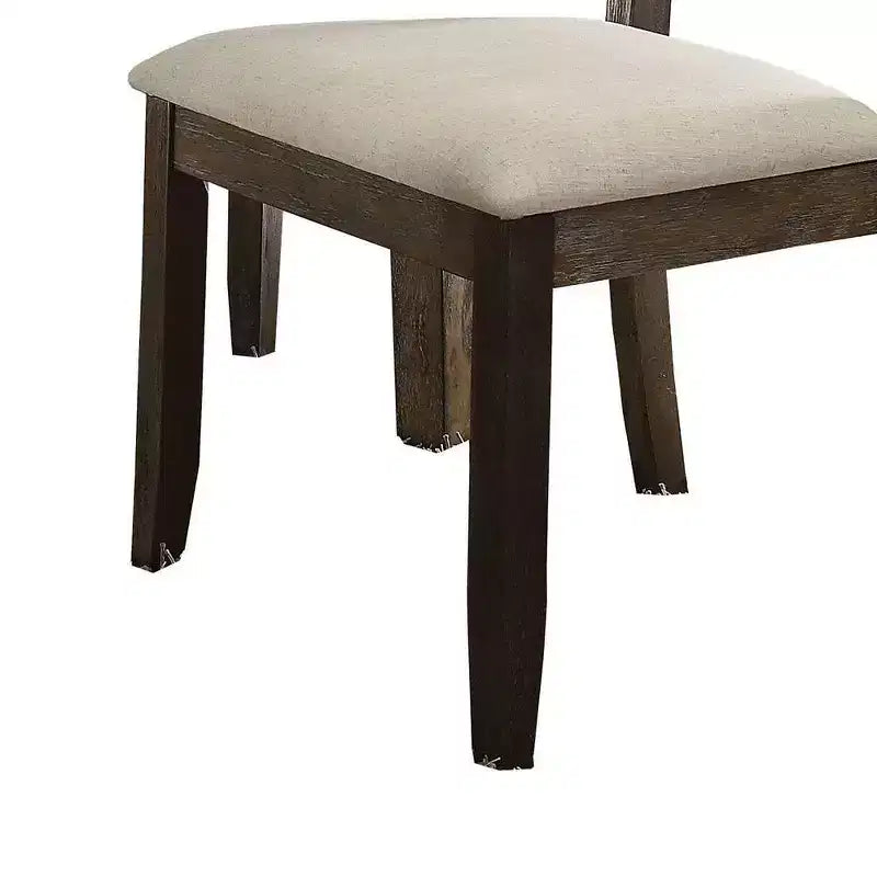 Chaise de salle à manger sans accoudoirs X-Back en lin beige, lot de 2
