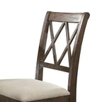 Chaise de salle à manger sans accoudoirs X-Back en lin beige, lot de 2