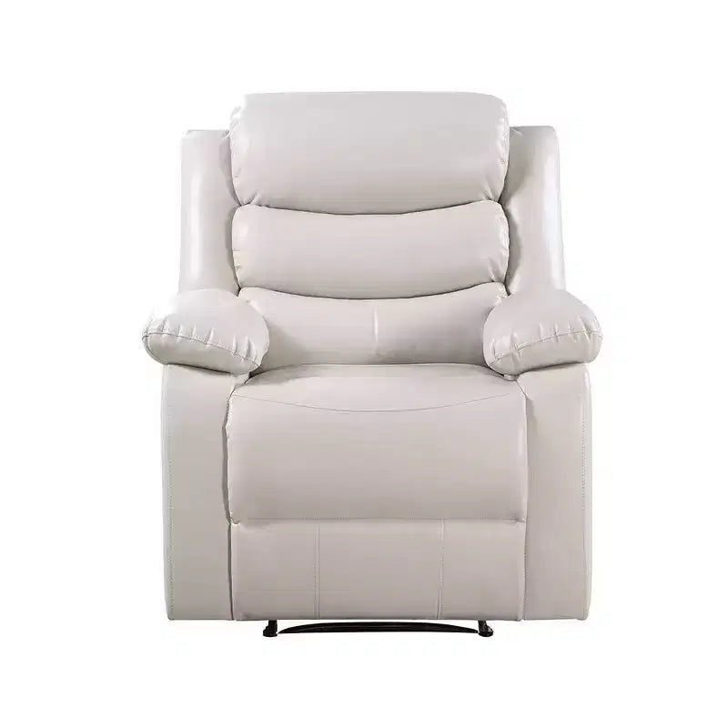 Fauteuil d'appoint sans accoudoirs beige, similicuir, une place