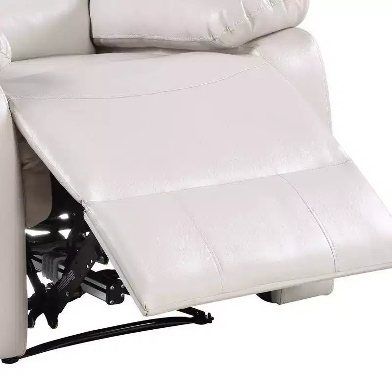 Fauteuil d'appoint sans accoudoirs beige, similicuir, une place