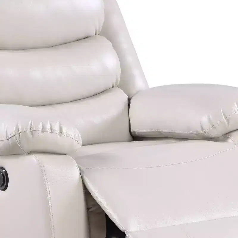 Fauteuil d'appoint sans accoudoirs beige, similicuir, une place