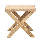 Tabouret d'appoint en rotin brun naturel et acajou – 1 personne