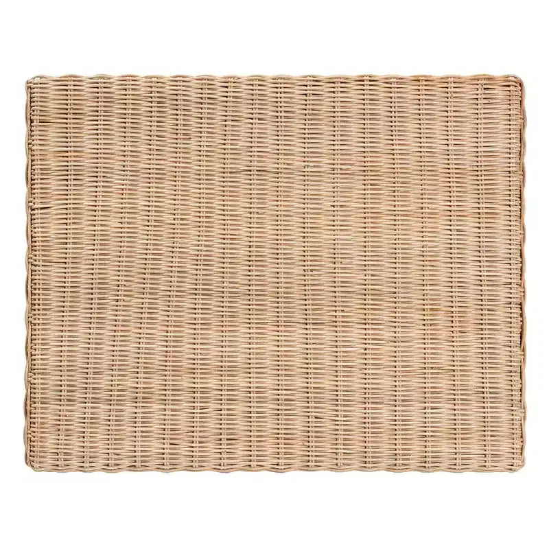 Tabouret d'appoint en rotin brun naturel et acajou – 1 personne