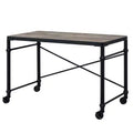 47" Oklarth Writing Desk Rustic Oak/Black Finish - Acme Furniture: Home Office Workstation, No Storage