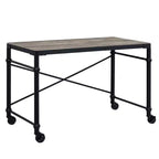 Bureau de 47" en chêne rustique et noir, 1 personne