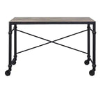 Bureau de 47" en chêne rustique et noir, 1 personne