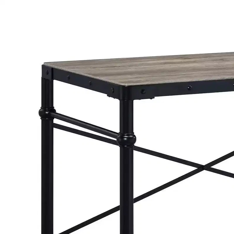 Bureau de 47" en chêne rustique et noir, 1 personne