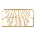 Tête de lit murale en rotin naturel marron, Queen, 1 personne