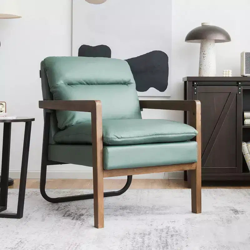 Fauteuil d'appoint en tissu bleu / vert / jaune, une place