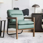 Fauteuil d'appoint en tissu bleu / vert / jaune, une place