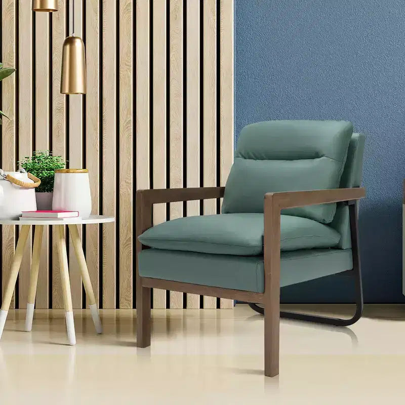 Fauteuil d'appoint en tissu bleu / vert / jaune, une place