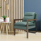 Fauteuil d'appoint en tissu bleu / vert / jaune, une place