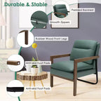 Fauteuil d'appoint en tissu bleu / vert / jaune, une place