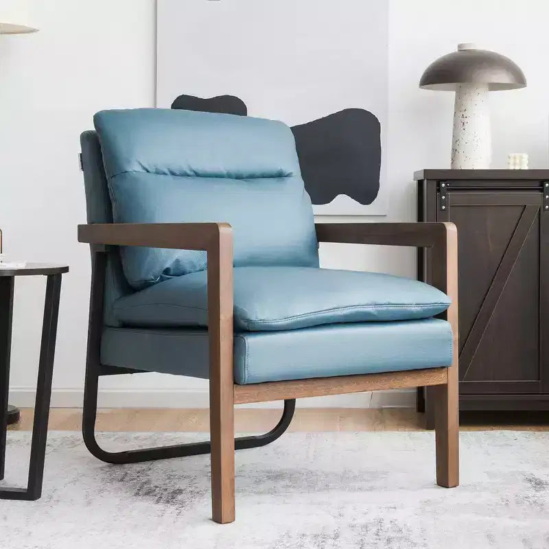 Fauteuil d'appoint en tissu bleu / vert / jaune, une place