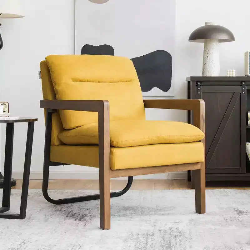 Fauteuil d'appoint en tissu bleu / vert / jaune, une place