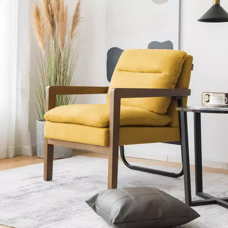 Fauteuil d'appoint en tissu bleu / vert / jaune, une place