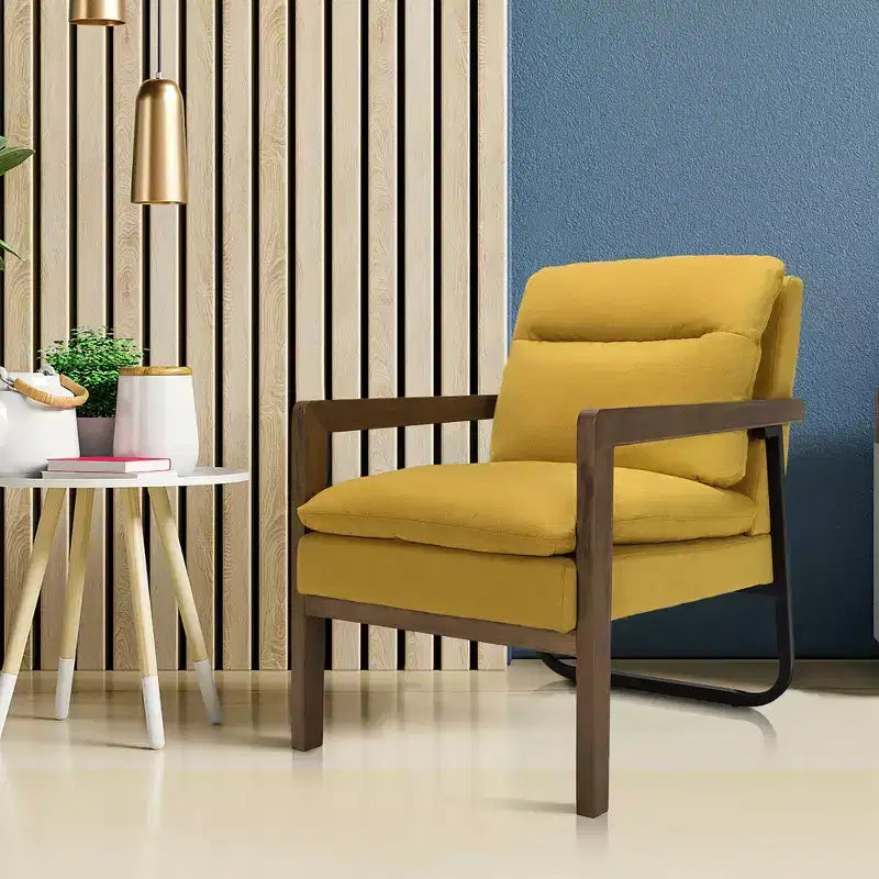 Fauteuil d'appoint en tissu bleu / vert / jaune, une place