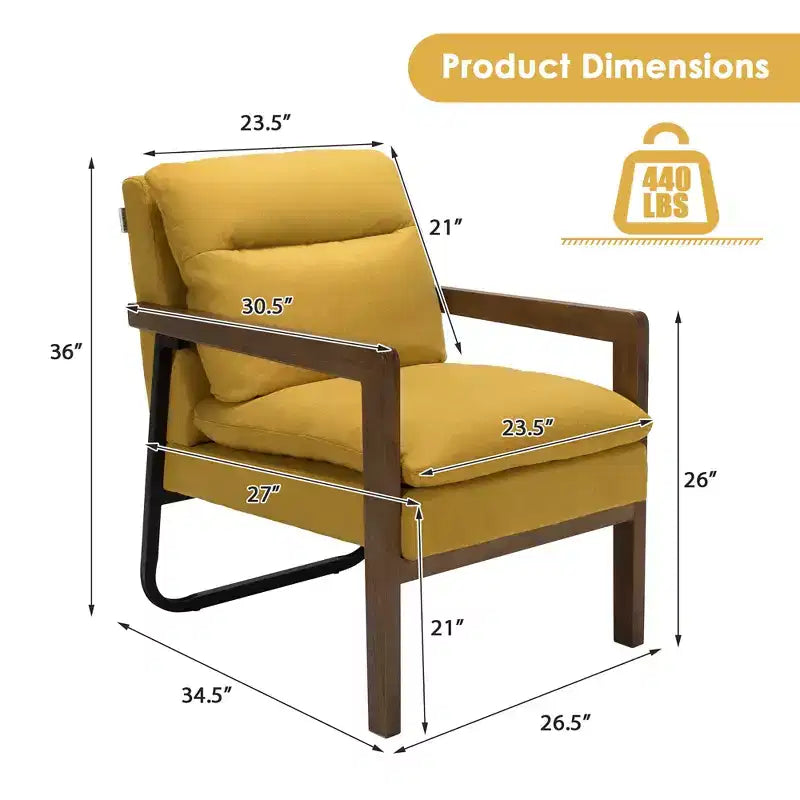 Fauteuil d'appoint en tissu bleu / vert / jaune, une place