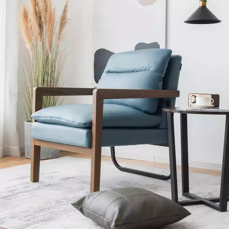 Fauteuil d'appoint en tissu bleu / vert / jaune, une place