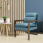 Fauteuil d'appoint en tissu bleu / vert / jaune, une place