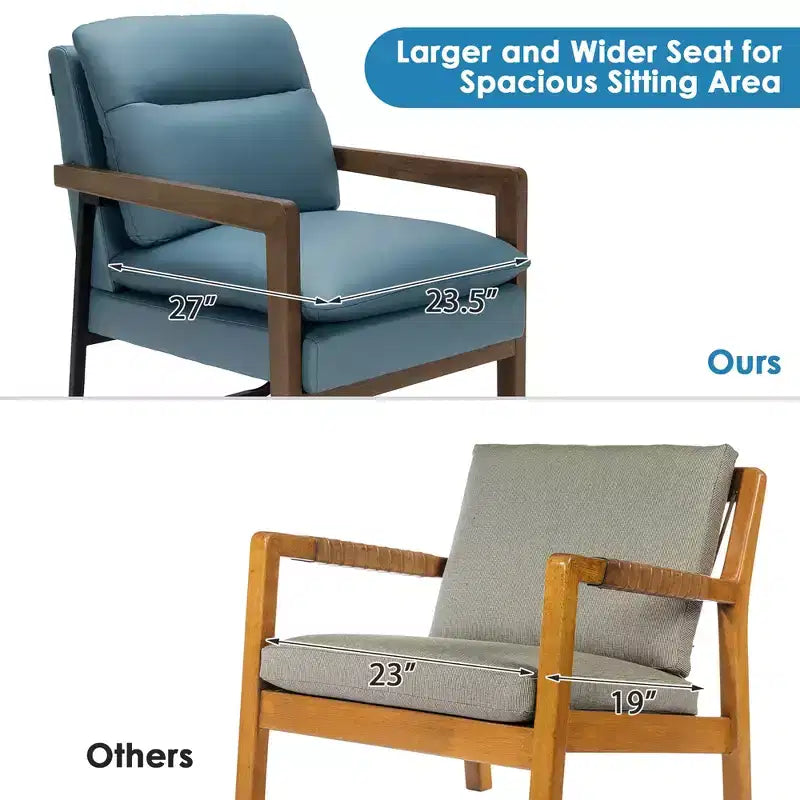 Fauteuil d'appoint en tissu bleu / vert / jaune, une place