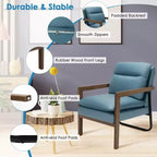 Fauteuil d'appoint en tissu bleu / vert / jaune, une place