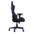 Chaise de gaming style course noir/bleu/gris/rouge, 2 places, inclinable, hauteur réglable