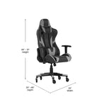Chaise de gaming style course noir/bleu/gris/rouge, 2 places, inclinable, hauteur réglable
