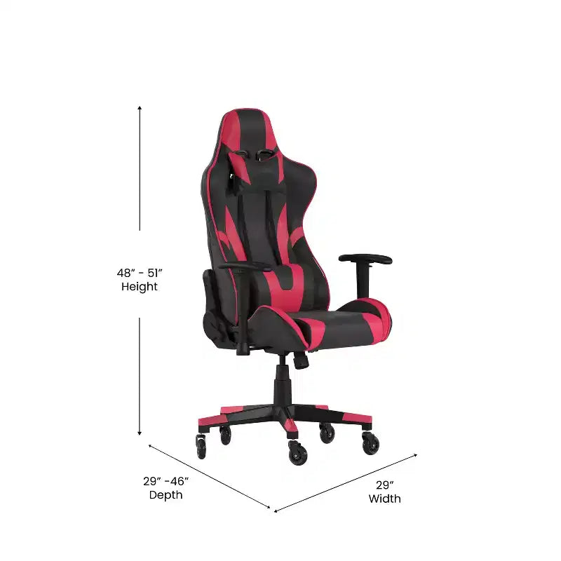 Chaise de gaming style course noir/bleu/gris/rouge, 2 places, inclinable, hauteur réglable