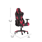 Chaise de gaming style course noir/bleu/gris/rouge, 2 places, inclinable, hauteur réglable