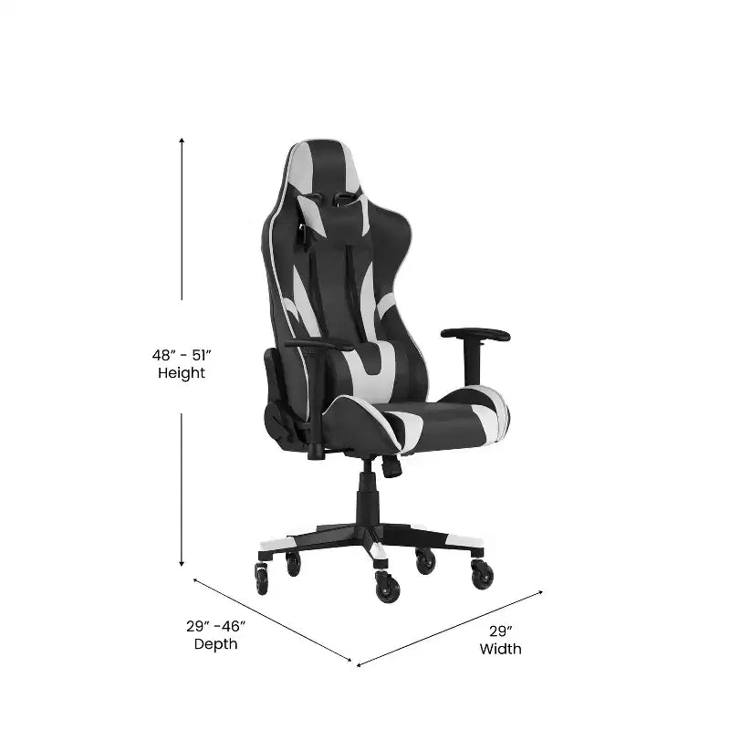 Chaise de gaming style course noir/bleu/gris/rouge, 2 places, inclinable, hauteur réglable