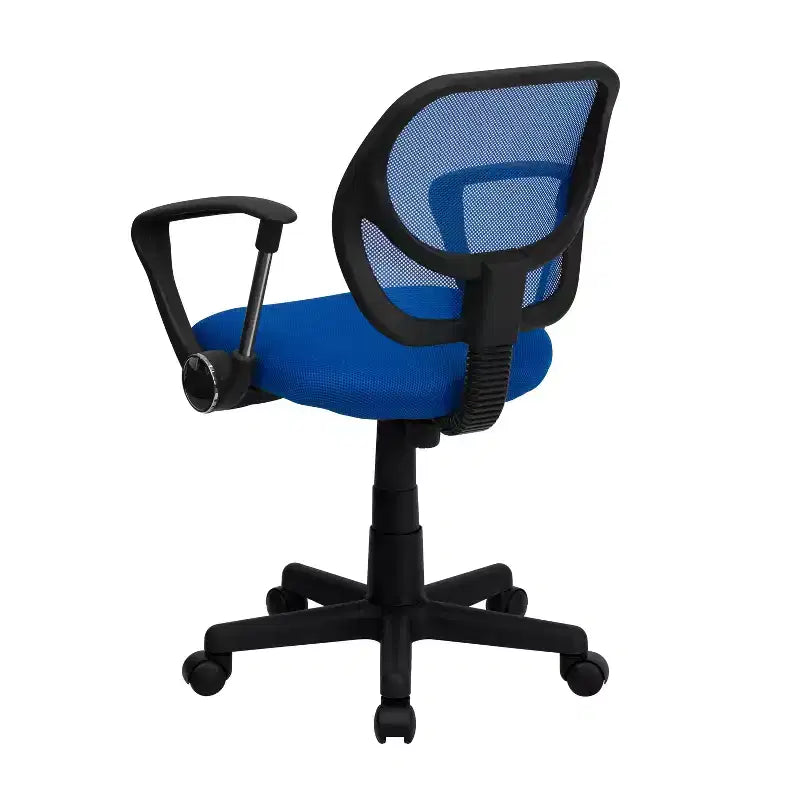 Fauteuil de bureau pivotant en maille à dossier bas, noir/bleu/gris/violet, 1 personne