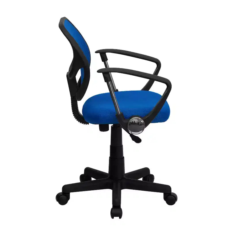 Fauteuil de bureau pivotant en maille à dossier bas, noir/bleu/gris/violet, 1 personne