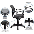 Fauteuil de bureau pivotant en maille à dossier bas, noir/bleu/gris/violet, 1 personne