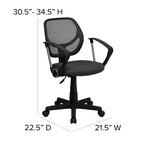 Fauteuil de bureau pivotant en maille à dossier bas, noir/bleu/gris/violet, 1 personne