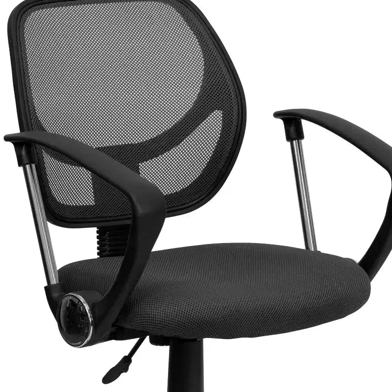 Fauteuil de bureau pivotant en maille à dossier bas, noir/bleu/gris/violet, 1 personne
