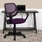 Fauteuil de bureau pivotant en maille à dossier bas, noir/bleu/gris/violet, 1 personne