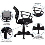 Fauteuil de bureau pivotant en maille à dossier bas, noir/bleu/gris/violet, 1 personne