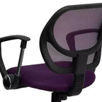 Fauteuil de bureau pivotant en maille à dossier bas, noir/bleu/gris/violet, 1 personne