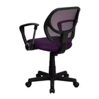 Fauteuil de bureau pivotant en maille à dossier bas, noir/bleu/gris/violet, 1 personne