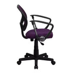 Fauteuil de bureau pivotant en maille à dossier bas, noir/bleu/gris/violet, 1 personne