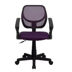 Fauteuil de bureau pivotant en maille à dossier bas, noir/bleu/gris/violet, 1 personne
